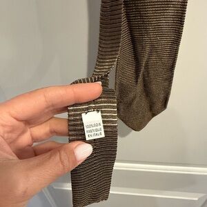 YSL. Brown Striped Silk Tie